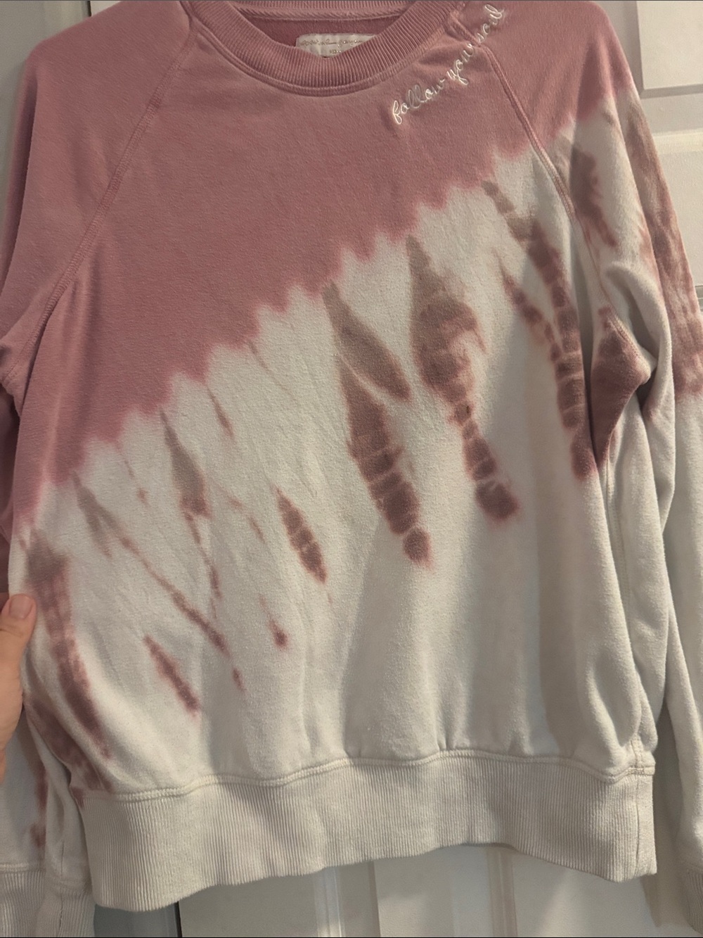 Spiritual Gangster Pink and White Tie-Dye Crewneck Sweatshirt - Picture 4 of 7